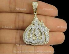 Men's 10k Yellow Gold GP 3 Ct Diamond Islamic Prophet Allah Pendant Charm Piece