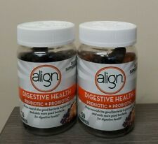 (2) Align Digestive Prebiotic + Probiotic 50x2 Fruit Flavored Gummies Exp 02/22