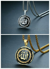 Muslim Silver Gold Stainless Steel Arabic Islamic God Allah Pendant Necklace 
