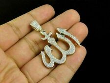 2Ct Round Diamond Custom Made Allah Arabic Islamic Pendant 14k Yellow Gold Over