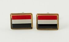 Yemen Flag Cufflinks--Arabic Islamic Muslim Middle Eastern Arabian Gulf Yemeni