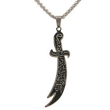 Silver Pt Ali Sword Zulfiqar Zulfikar Necklace Chain Islamic Muslim Gift Allah