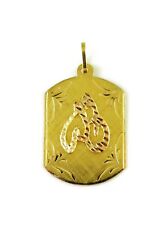 18K Yellow Gold Arabic Muslim Prayer Charm Necklace Pendant ~ 2.8