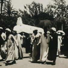 Egyptian Funeral Procession Islamic Muslim Street Scene 1940s Egypt Photo E101