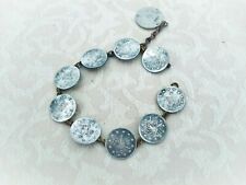 Antique Vintage Hand Made Bracelet With 10 Ottoman Islamic Silver Coins 