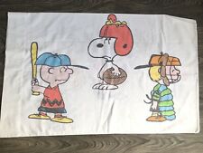 Vtg Peanuts Gang Pillowcase 70s Montgomery Ward Muslim Snoopy Charlie 30.5x19