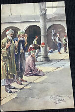 postcard musulmans en priere muslim spraying Vintage Antique