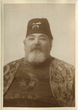 Moslem Patrol mason huge fat man in masonic attire Detroiti MI antique photo