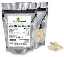 Empty Vegan Capsules - Sizes 0  - USA Kosher // Halal Gel Caps By FDC NUTRITION