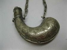 Silver Powder Horn Vtg Old Antique Ottoman Islamic?