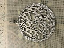 Huge Allah Islamic Muslim Quran 925 Sterling Silver Man Woman Pendant Charm