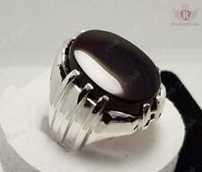 Natural Agate Aqeeq عقيق يماني 925 Sterling Silver Islamic Men's Ring All Sizes