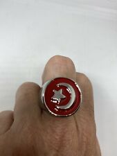 Vintage Muslim Star Red Enamel Ring Silver Stainless Steel Mens Size 9