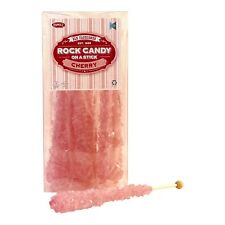 Rock Candy - Swizzle Sticks - Rock Candy Sticks - 12 Sticks - (Pink / Cherry)