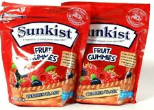 2 Sunkist 28 Oz Real Fruit Gummies Berries Blast 100% Vit C Soft Chews BB 7/21
