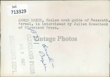 1967 Ahmed Daher Julian Krawcheck Moslem Arab Guide Nazareth Israel Photo 3X5
