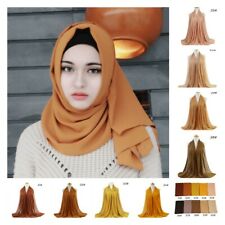 Premium Quality Chiffon Pearl Rhinestones Hijab Shawl Scarf Muslim Headcover