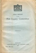Final Report of the Riot Inquiry Committee Rangoon Burma 1939 Monks Muslims