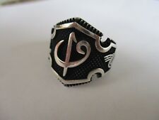 Gorgeous Sterling Silver Islamic style men's ring solid 925 silver size 11.5