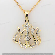 14K Yellow Gold Finish 0.35 CT Diamond Allah Arabic Islamic Unisex Pendant Charm