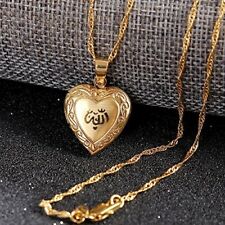 24k Gold Plated Muslim Allah Open Heart Pendant chain Necklace high quality 