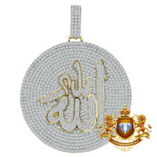 Allah Muslim Islamic Quran Real 925 Sterling Silver Necklace Pendant Charm CZ