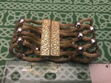Gold Toned Heavy Islamic Caliphate Magnetic Snap Gates Bracelet FREE SHIPPING