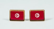 Tunisia Flag Cufflinks--North African Africa French Muslim Islamic Arabic Tunis 