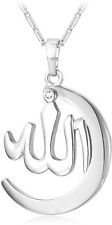  U7 Cresent Moon Pendant With Rhinestone Islamic Muslim Jewelry Women Platinum
