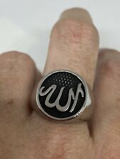 Vintage Muslim Prayer Ring Silver Stainless Steel Mens Size 12