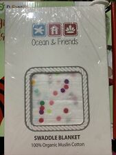 Ocean & Friends  100% Organic Muslim Cotton Swaddle Baby Blanket