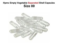 EMPTY HPMC VEGETARIAN VEGI CELLULOSE SEPARATED CAPSULES SIZE 00 HALAL & KOSHER 