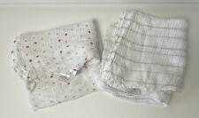 Lot Of 2 Aden And Anais Muslim Blankets Striped And Polka Dots Neutral