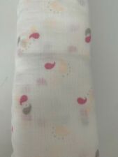 NWT ADEN + ANAIS 47" x 47" ONE PIECE COTTON MUSLIM CLASSIC SWADDLE DOTS PINK MUL