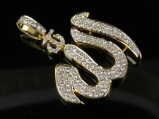 "Allah" Islamic Round Diamond Pendant Charm 1.20 CT. T.W. 10K Yellow Gold Plated