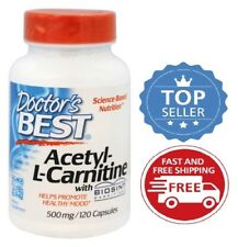 Doctor's Best Acetyl-L-Carnitine, 500mg, 120 Capsules - PROMOTES HEALTHY MOOD