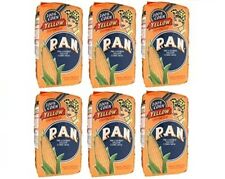 6x Harina PAN Yellow CornMeal Flour 1 Kg Venezuela