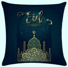 GREEN Eid Mubarak Pillow Covers Hijab.17x17" Decorative Linen Pillow Covers