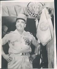 1961 Photo General Ahmed Rafa Moslem Officer French Army Flag Uniform