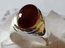 Yemeni Aqeeq Ring For Men Shifat Al Abad Black Kabadi Aqeeq