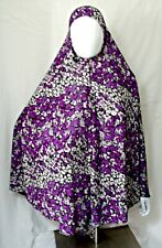 Floral Print Khimar One Piece PURPLE Hijab Muslim Women Overhead Scarf