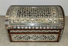 Egyptian. Islamic Mother of Pearl Mosaic Inlaid Wood Jewelry Box ,Handmade