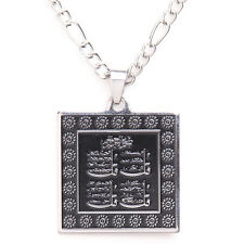 Silver Pt 4 Quls Surah Necklace Muslim Islam Quran Gift Islamic Arabic Art 4 Qul