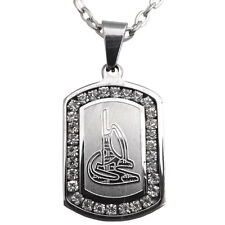 Silver Pt Ali Necklace Islamic Muslim Dhul-Fiqar Chain Islam Quran Gift Art