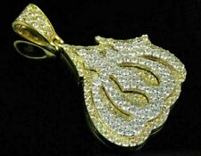 3 Ct Diamond Islamic Prophet Allah Pendant Without Chain 10k Yellow Gold Finish