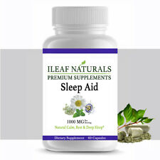 iLeafNaturals Sleep Aid – Synergistic Mix - 1000 MG - 60 Veggie Capsules