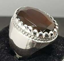 Mens Brown Black Aqeeq Ring Yemeni Aqeeq Ring for Men Mens Yameni