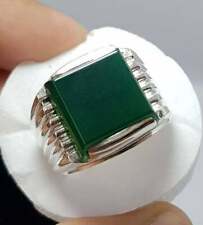 aqeeq ring silver Dark green yemeni Aqeeq Rings agate Ring Akik Ring Islamic rin