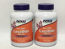 2 X Now Foods, Lecithin, 1200 mg, Total 200 Softgels(100each) Dietary Supplement