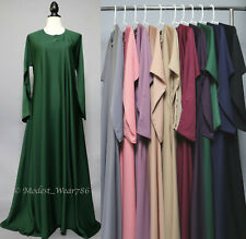 Dubai Classic Everyday Abaya Semi Flare Umbrella Muslim Women Maxi Dress Nida